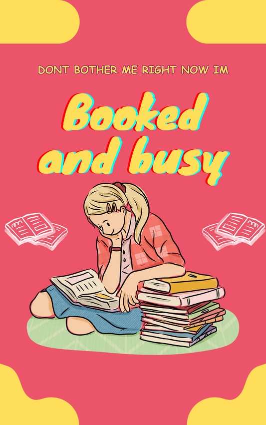 Booked and busy - A cute reading sticker
